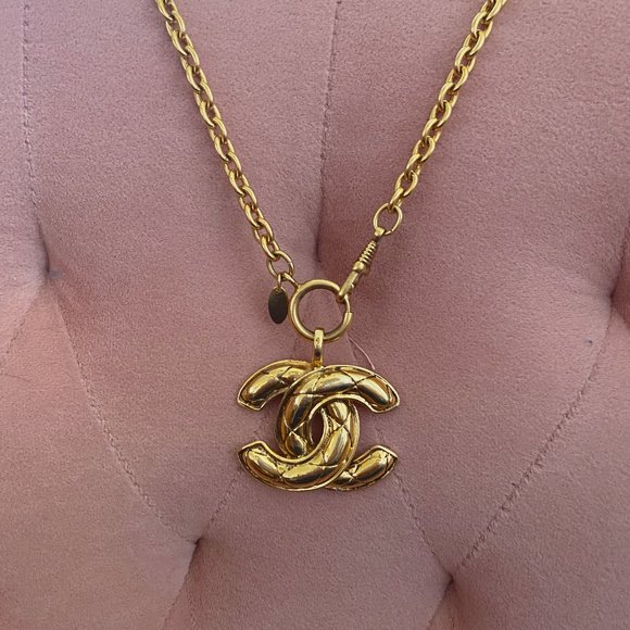 Vintage Chanel Logo Necklace